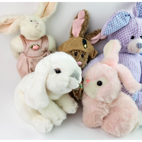 Bunny Rabbit Plush Vintage to Now Variety Lot of 5 Pickford Bears ToysRUs Goffa - Picture 4 of 16